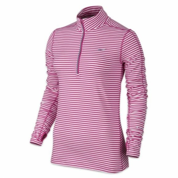 Nike Jackets & Blazers - Nike Pink Striped Quarter Zip